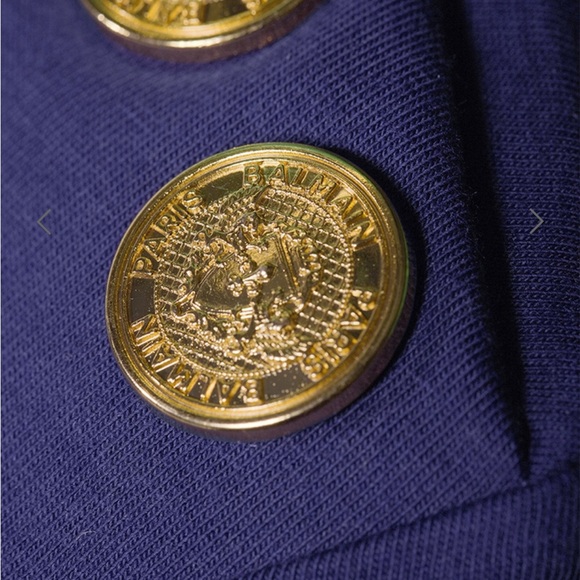 BALMAIN Flocked Logo T-Shirt With Buttons / BRAND NEW - Picture 5 of 12